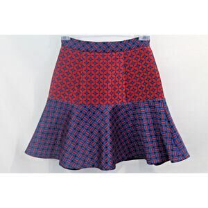 Camilla and Marc Anchar Mini Skirt size 4 Multicolor Lined Flare Ruffle Hem